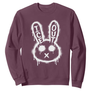 Cool Bunny Ice Out Sweatshirt Graffiti Style Rabbit FDT Anti Immigration Enforcement TS10 Maroon Print Your Wear