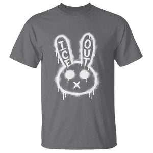 Cool Bunny Ice Out T Shirt Graffiti Style Rabbit FDT Anti Immigration Enforcement TS10 Charcoal Print Your Wear