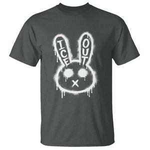 Cool Bunny Ice Out T Shirt Graffiti Style Rabbit FDT Anti Immigration Enforcement TS10 Dark Heather Print Your Wear