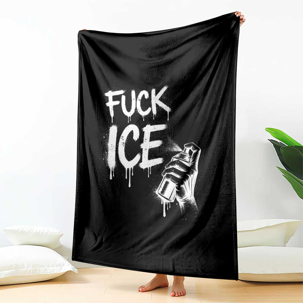 Fck Ice Throw Blanket Vintage Graffiti No Human is Illegal TS10 Print Your Wear
