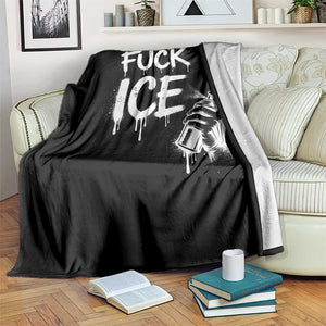Fck Ice Throw Blanket Vintage Graffiti No Human is Illegal TS10 Print Your Wear
