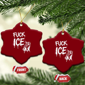 Fck Ice Ceramic Ornament Vintage Graffiti No Human is Illegal TS10 Print Your Wear