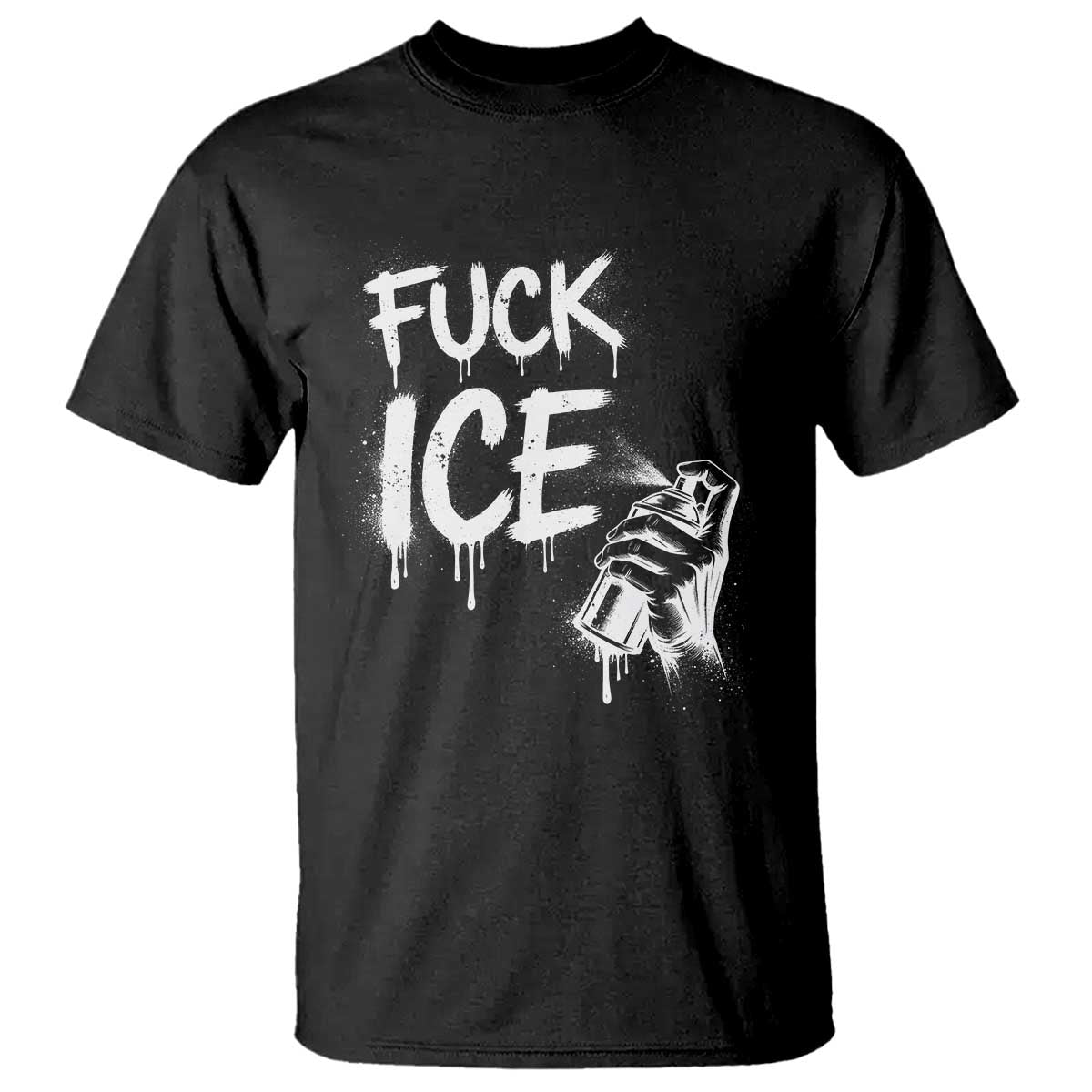 Fck Ice T Shirt Vintage Graffiti No Human is Illegal TS10 Black Print Your Wear