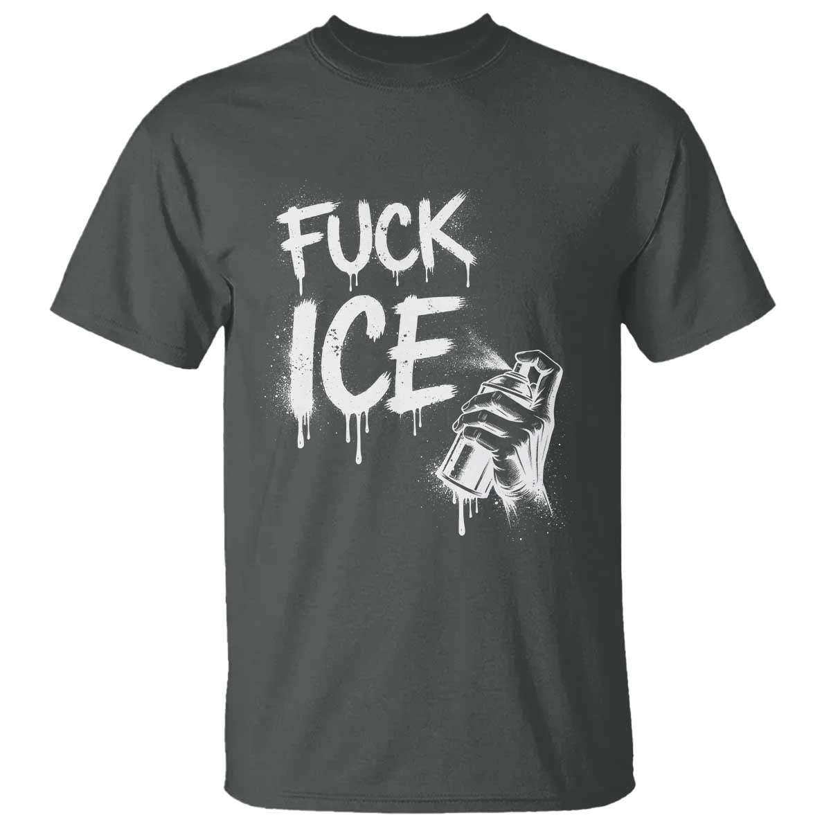 Fck Ice T Shirt Vintage Graffiti No Human is Illegal TS10 Dark Heather Print Your Wear