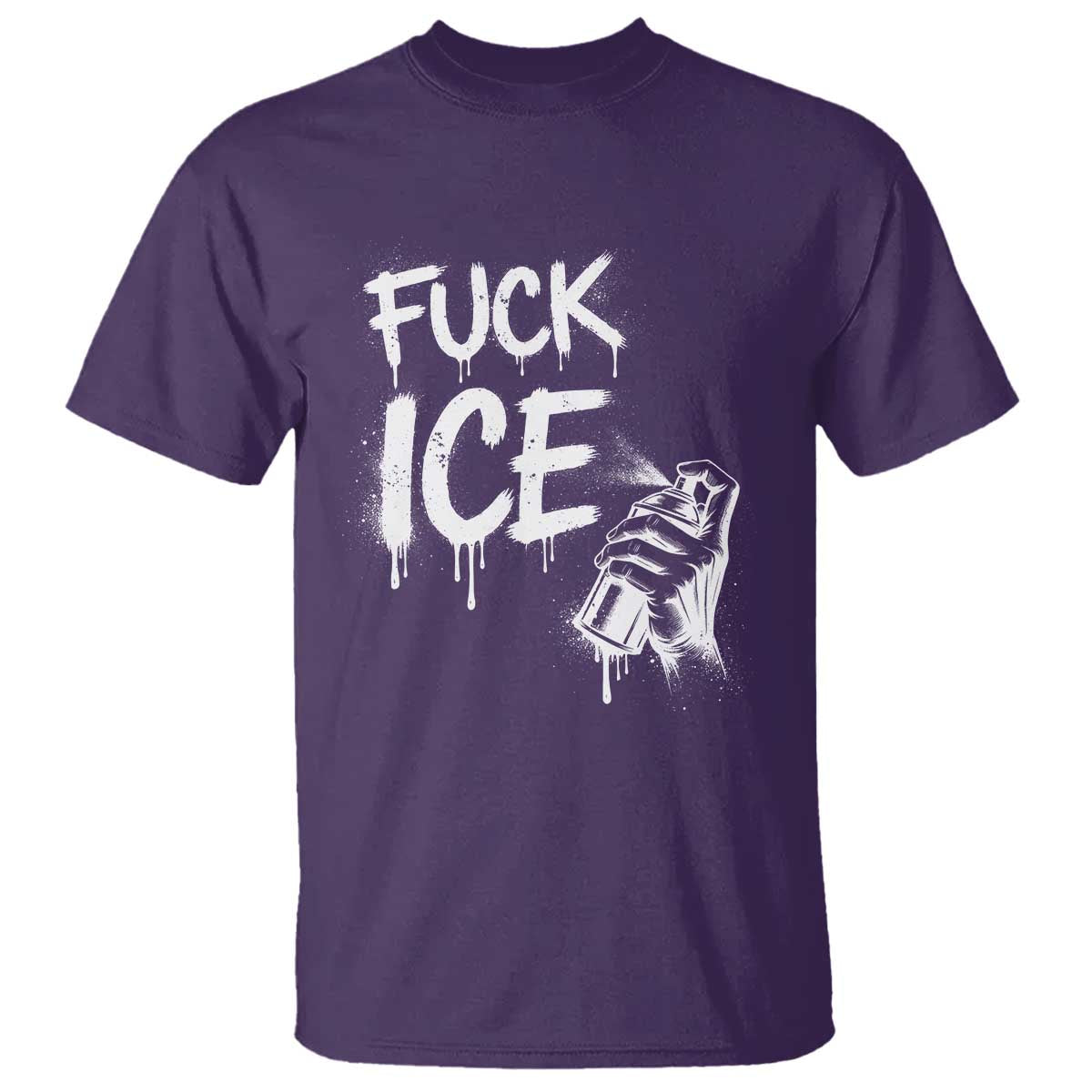 Fck Ice T Shirt Vintage Graffiti No Human is Illegal TS10 Purple Print Your Wear