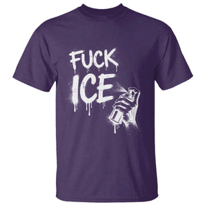 Fck Ice T Shirt Vintage Graffiti No Human is Illegal TS10 Purple Print Your Wear