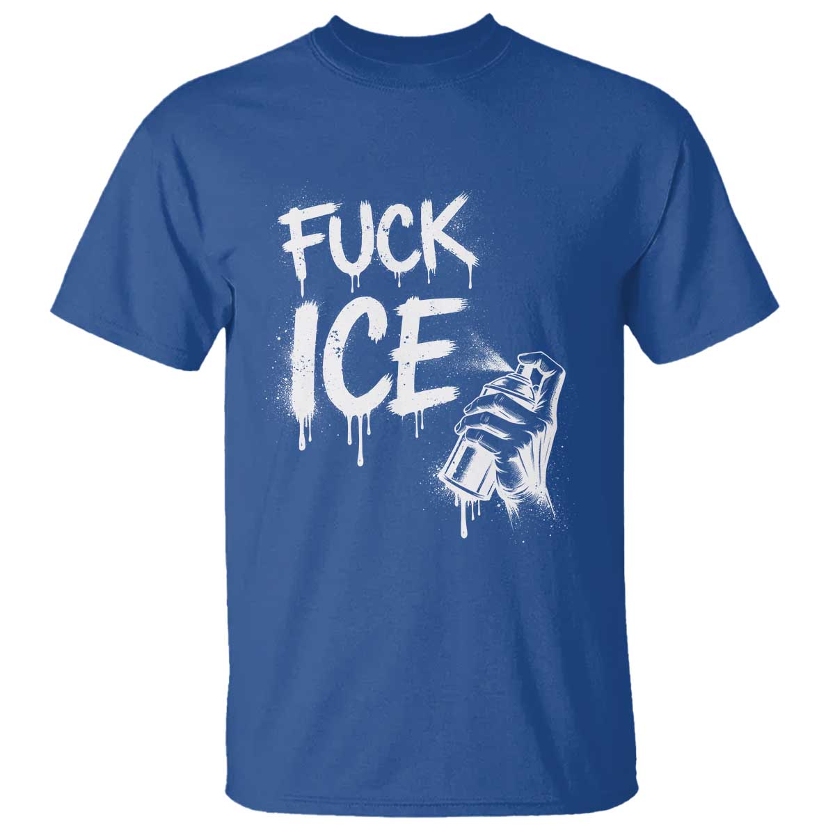 Fck Ice T Shirt Vintage Graffiti No Human is Illegal TS10 Royal Blue Print Your Wear