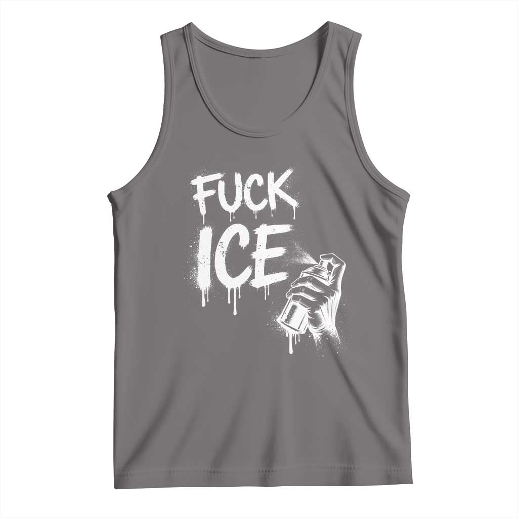 Fck Ice Tank Top Vintage Graffiti No Human is Illegal TS10 Deep Heather Print Your Wear