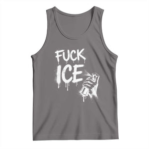 Fck Ice Tank Top Vintage Graffiti No Human is Illegal TS10 Deep Heather Print Your Wear