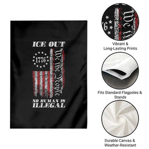 Ice Out No Human Is Illegal Garden Flag Vintage Old 1776 US Flag TS10 Print Your Wear