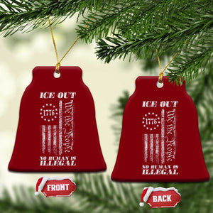 Ice Out No Human Is Illegal Ceramic Ornament Vintage Old 1776 US Flag TS10 Print Your Wear