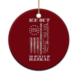 Ice Out No Human Is Illegal Ceramic Ornament Vintage Old 1776 US Flag TS10 1pc Red Print Your Wear