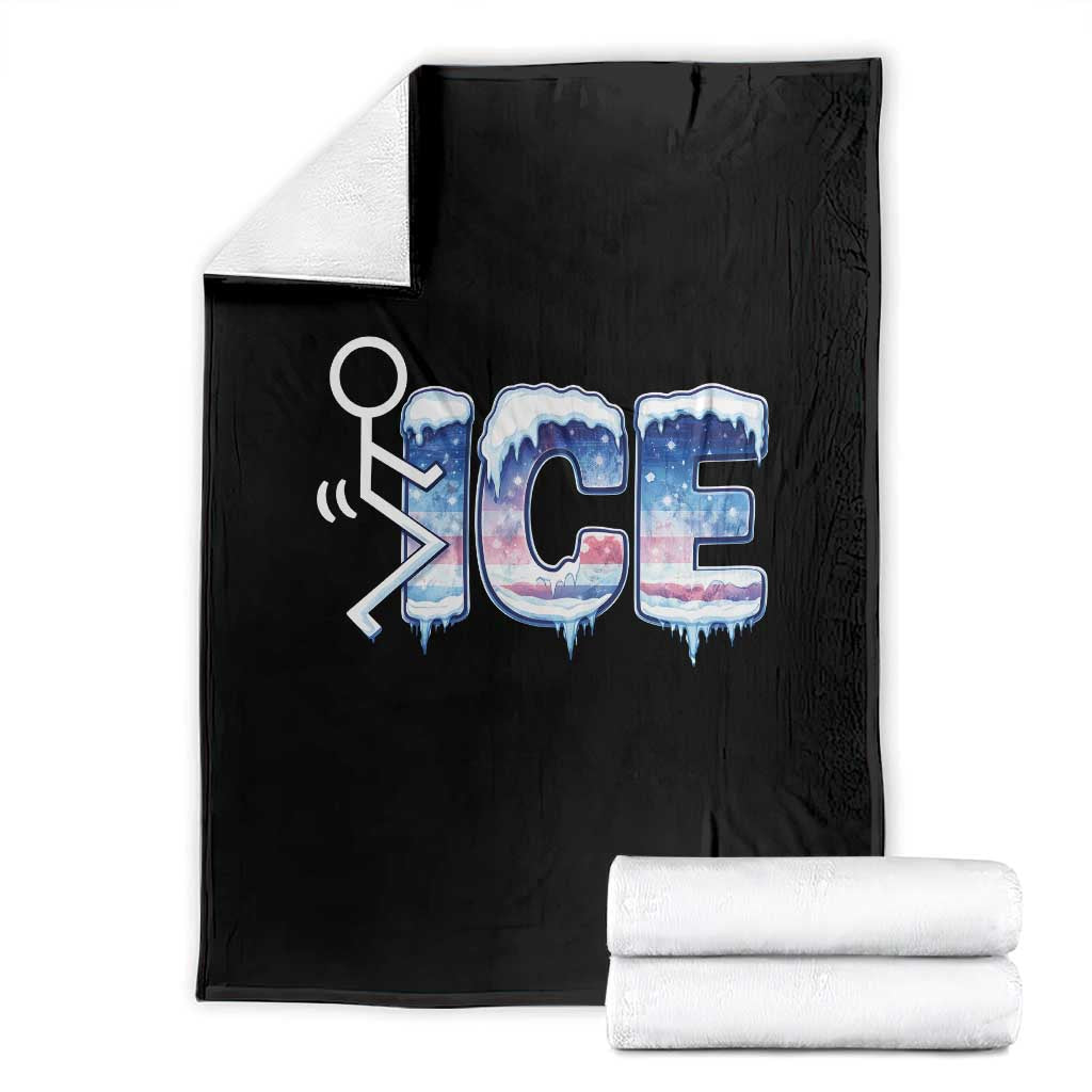Fck Ice Throw Blanket Sarcastic Immigration Protest TS10 Black Print Your Wear