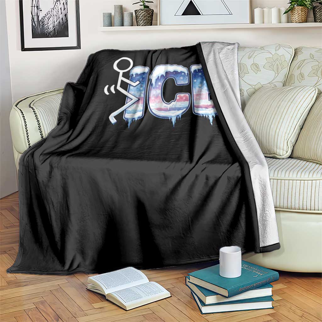 Fck Ice Throw Blanket Sarcastic Immigration Protest TS10 Print Your Wear
