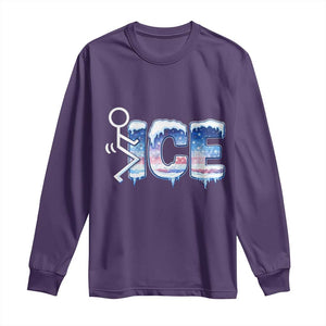 Fck Ice Long Sleeve Shirt Sarcastic Immigration Protest TS10 Purple Print Your Wear