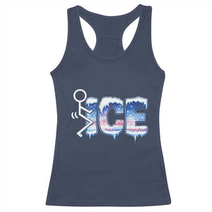 Fck Ice Racerback Tank Top Sarcastic Immigration Protest TS10 Navy Print Your Wear