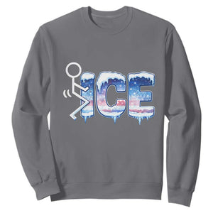 Fck Ice Sweatshirt Sarcastic Immigration Protest TS10 Charcoal Print Your Wear