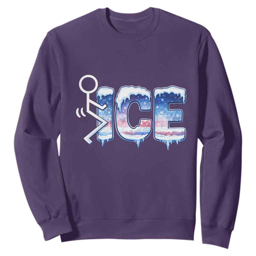 Fck Ice Sweatshirt Sarcastic Immigration Protest TS10 Purple Print Your Wear