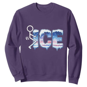 Fck Ice Sweatshirt Sarcastic Immigration Protest TS10 Purple Print Your Wear