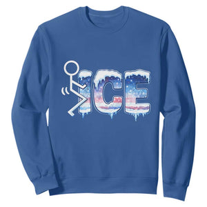 Fck Ice Sweatshirt Sarcastic Immigration Protest TS10 Royal Blue Print Your Wear