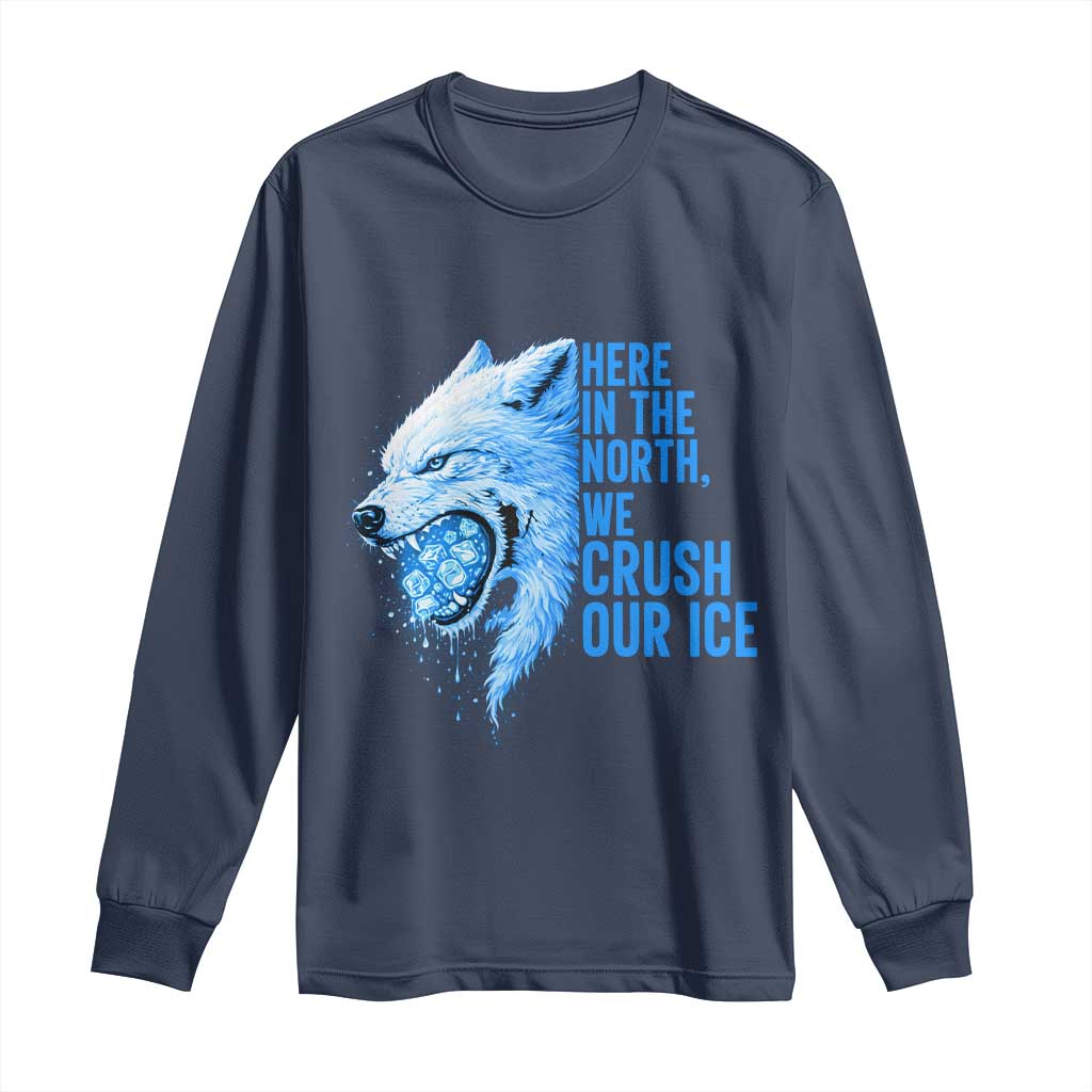 Crush Ice Long Sleeve Shirt Wolf Human Rights Protest TS10 Navy Print Your Wear