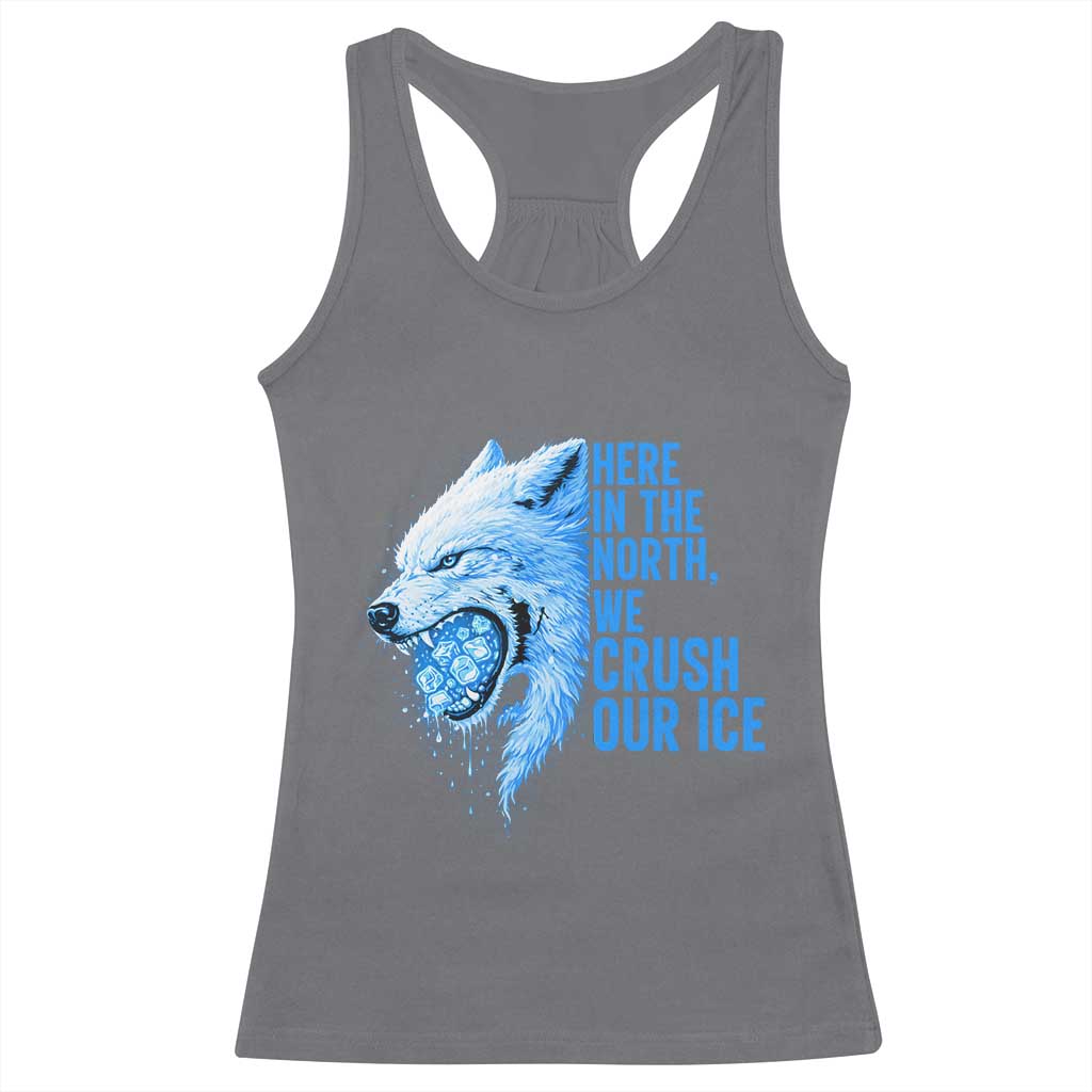 Crush Ice Racerback Tank Top Wolf Human Rights Protest TS10 Charcoal Print Your Wear