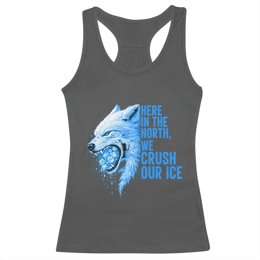 Crush Ice Racerback Tank Top Wolf Human Rights Protest TS10 Dark Heather Print Your Wear