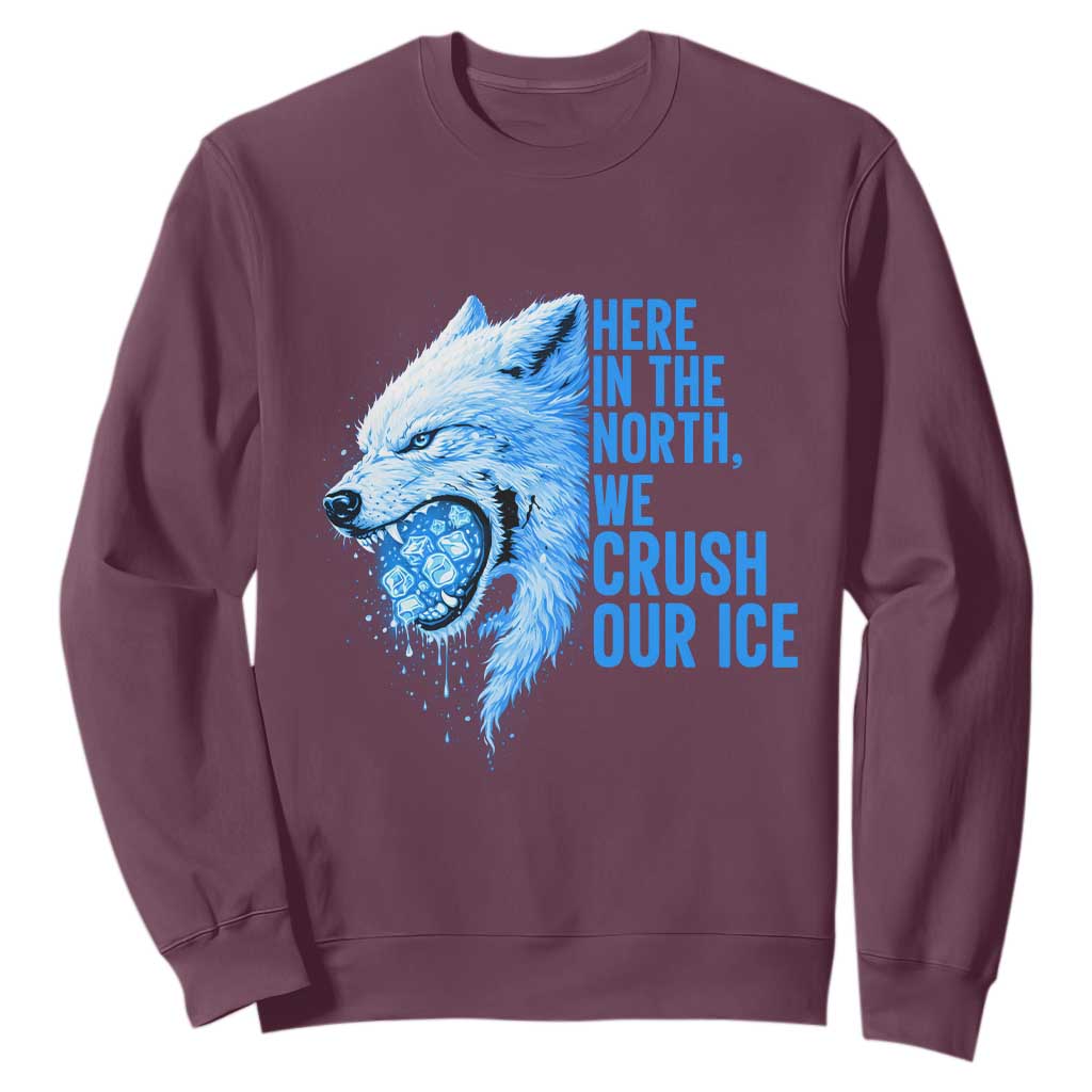 Crush Ice Sweatshirt Wolf Human Rights Protest TS10 Maroon Print Your Wear
