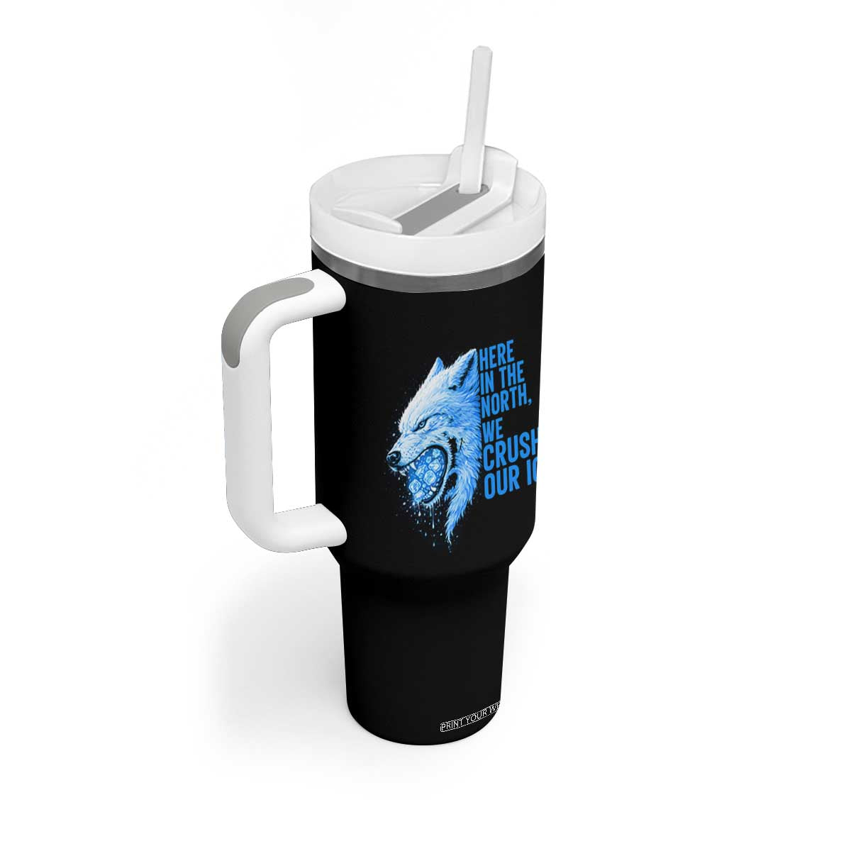 Crush Ice Tumbler With Handle Wolf Human Rights Protest TS10 Print Your Wear