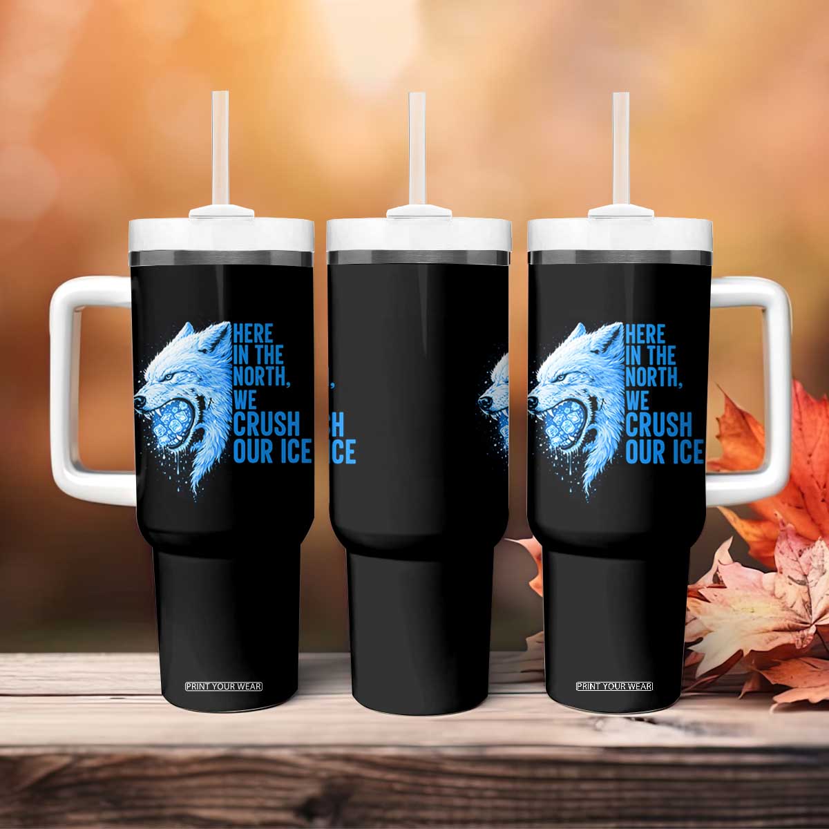 Crush Ice Tumbler With Handle Wolf Human Rights Protest TS10 Print Your Wear