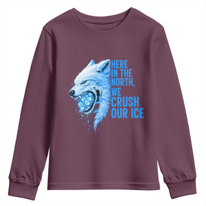 Crush Ice Youth Sweatshirt Wolf Human Rights Protest TS10 Maroon Print Your Wear
