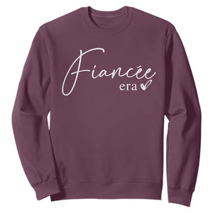 Fiancee Era Sweatshirt Engaged Bride Bachelorette Outfits TS10 Maroon Print Your Wear