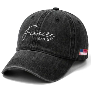 Fiancee Era Washed Cotton Baseball Cap Engaged Bride Bachelorette Outfits TS10 Print Your Wear