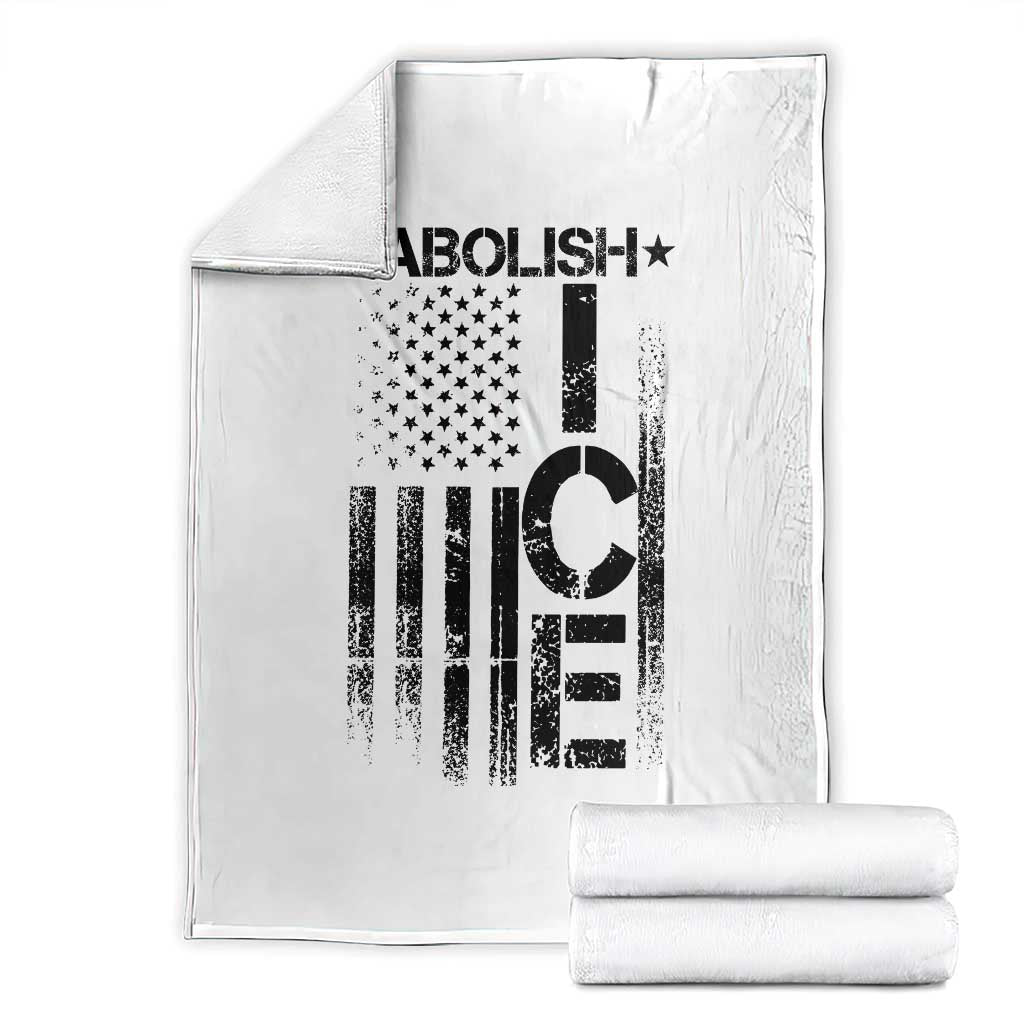 Abolish ICE Throw Blanket Vintage American Flag TS10 White Print Your Wear