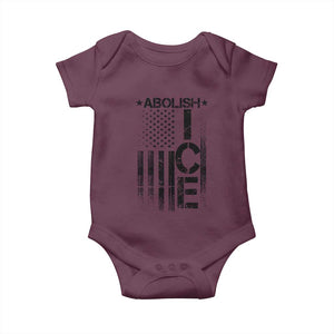Abolish ICE Baby Onesie Vintage American Flag TS10 Maroon Print Your Wear