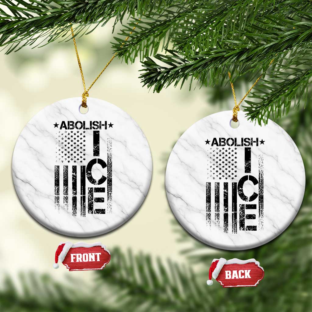 Abolish ICE Ceramic Ornament Vintage American Flag TS10 1pc White Marble Print Your Wear