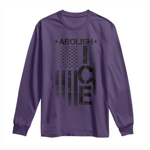 Abolish ICE Long Sleeve Shirt Vintage American Flag TS10 Purple Print Your Wear