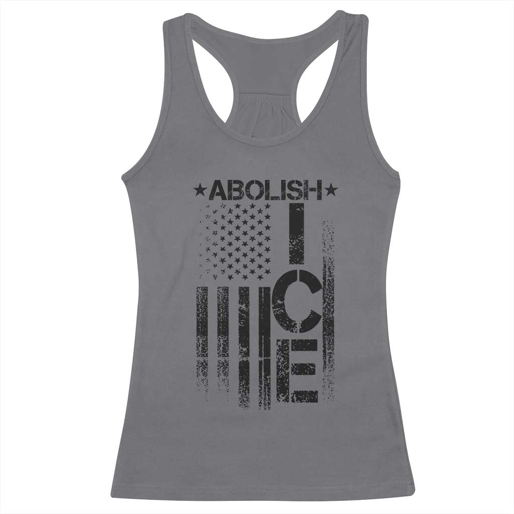 Abolish ICE Racerback Tank Top Vintage American Flag TS10 Charcoal Print Your Wear