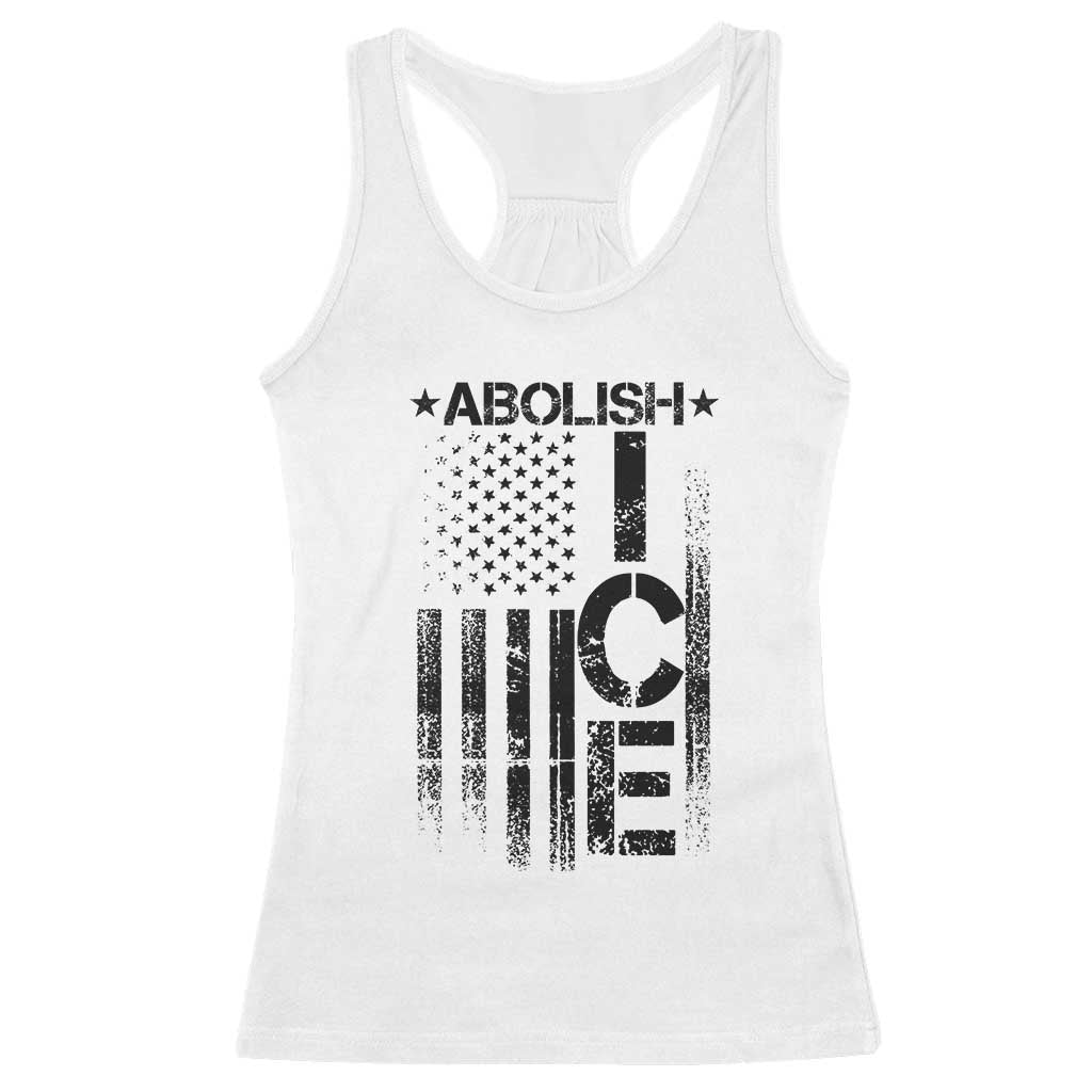 Abolish ICE Racerback Tank Top Vintage American Flag TS10 White Print Your Wear