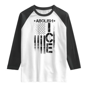 Abolish ICE Raglan Shirt Vintage American Flag TS10 White Black Print Your Wear