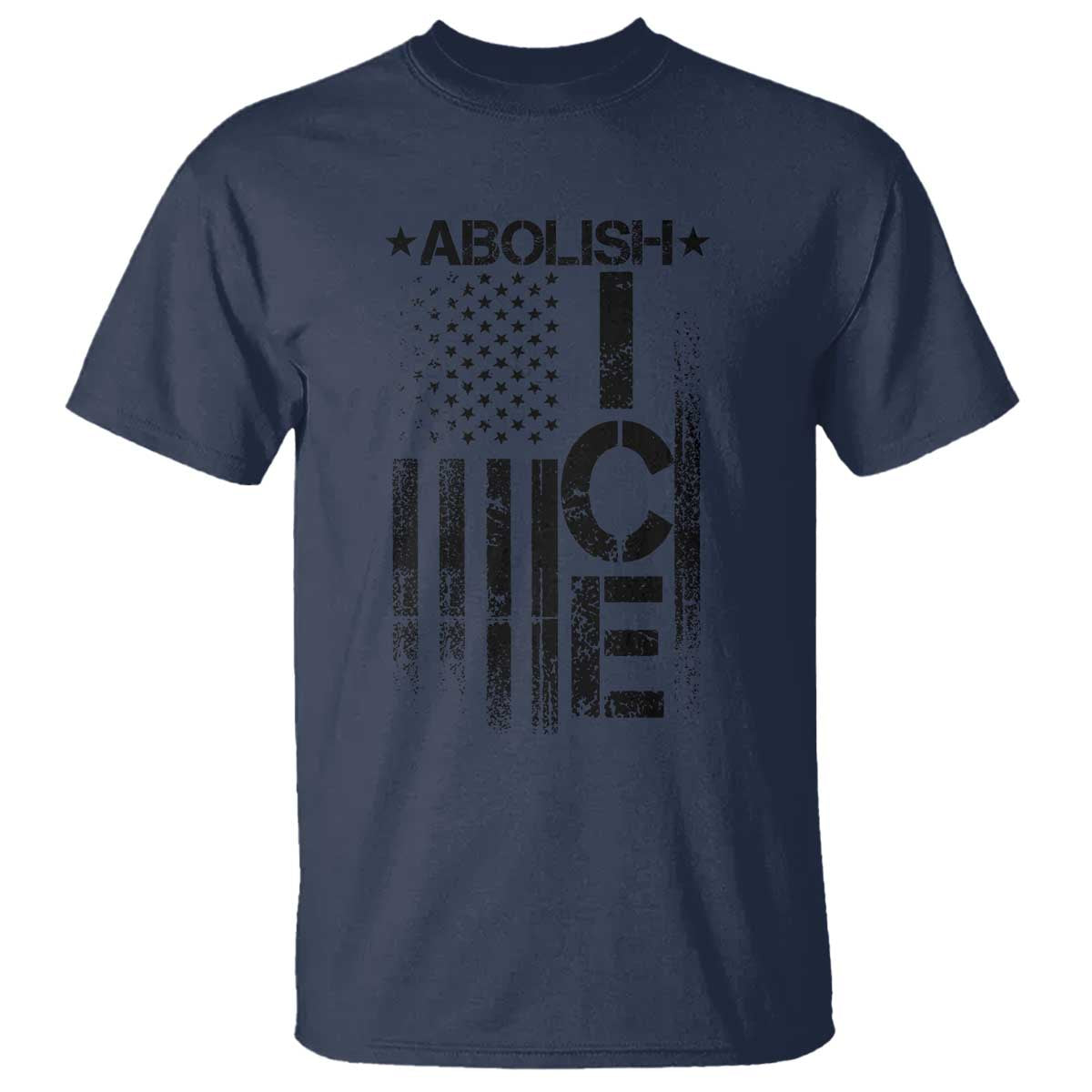 Abolish ICE T Shirt Vintage American Flag TS10 Navy Print Your Wear