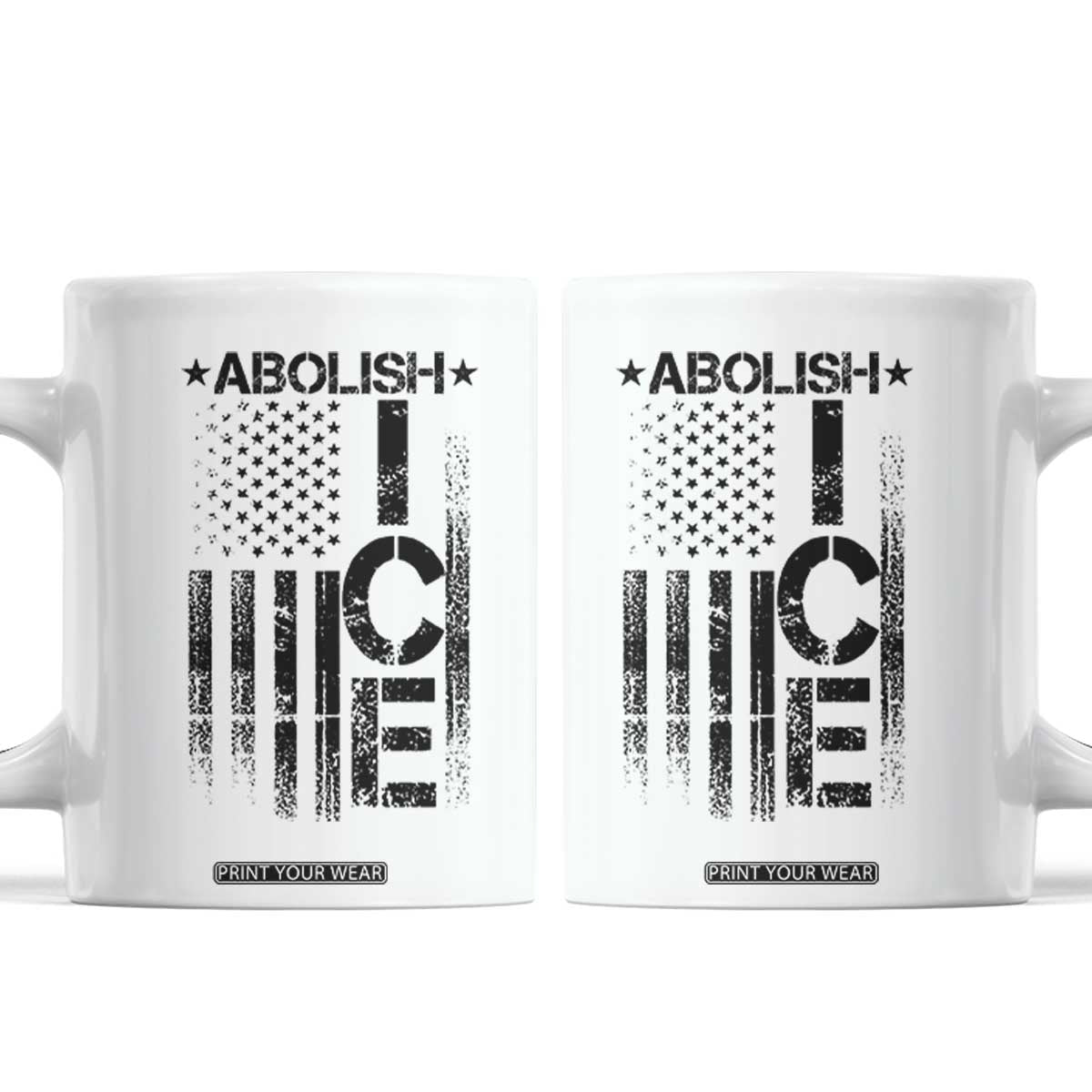 Abolish ICE Coffee Mug Vintage American Flag TS10 White Print Your Wear