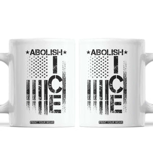 Abolish ICE Coffee Mug Vintage American Flag TS10 White Print Your Wear