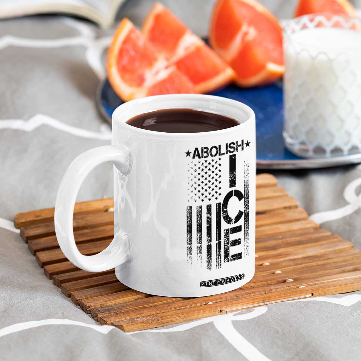 Abolish ICE Coffee Mug Vintage American Flag TS10 Print Your Wear