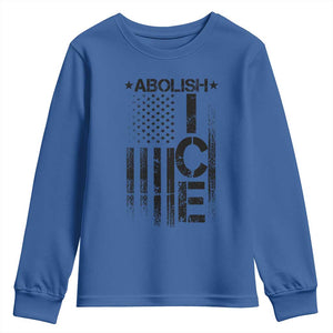 Abolish ICE Youth Sweatshirt Vintage American Flag TS10 Royal Blue Print Your Wear