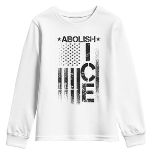 Abolish ICE Youth Sweatshirt Vintage American Flag TS10 White Print Your Wear