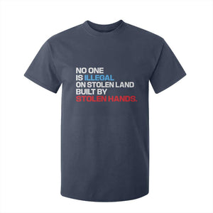 No One Is Illegal On Stolen Land T Shirt For Kid Built by Stolen Hands TS10 Navy Print Your Wear
