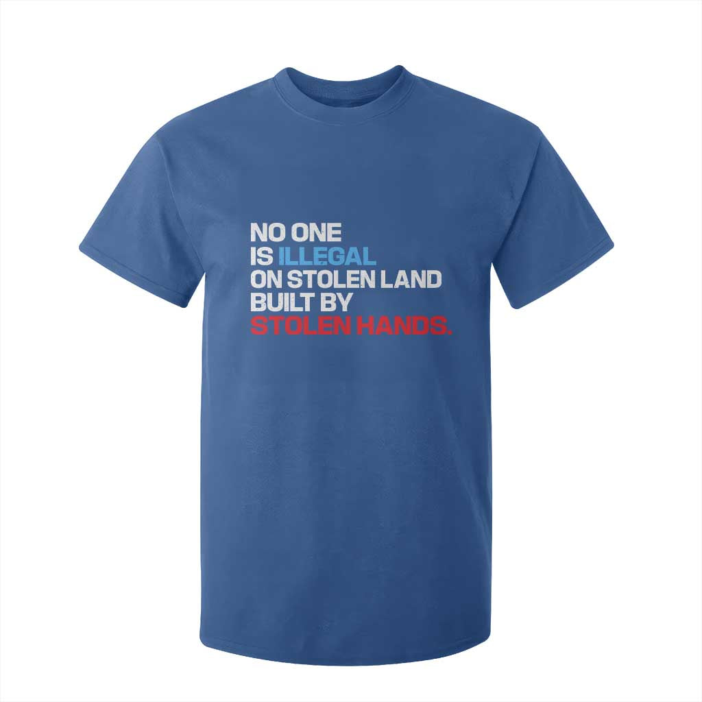 No One Is Illegal On Stolen Land T Shirt For Kid Built by Stolen Hands TS10 Royal Blue Print Your Wear