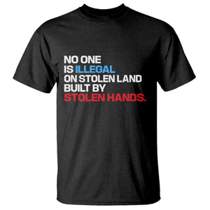 No One Is Illegal On Stolen Land T Shirt Built by Stolen Hands TS10 Black Print Your Wear