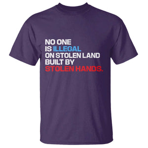 No One Is Illegal On Stolen Land T Shirt Built by Stolen Hands TS10 Purple Print Your Wear
